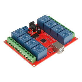 DC 12V 8 Channel Indicator Relay Output Relay Module W/PC Control Panel/USB