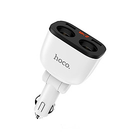 Củ sạc 2 cổng 3.4A kèm 2 cổng tẩu trên xe hơi Hoco Z28 + Cáp Micolo