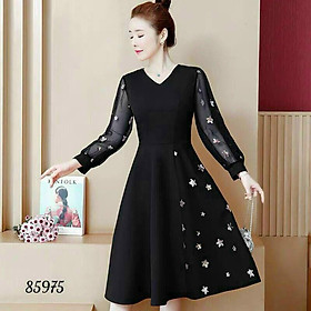 ĐẦM XÒE UMI TAY DÀI PHỐI LƯỚI SAO VÔ CUNG XINH XẮN 1HIT1 FASHION