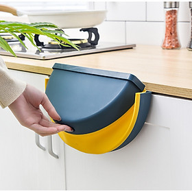 Mua Thùng rác TRÒN gấp gọn treo kẹp tủ bếp nhựa dẻo siêu bền cho nhà bếp và xe hơi (màu ngẫu nhiên) GD352-ThungracGG-Tron