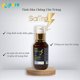 Hợp Chất Tinh Dầu Chống Côn Trùng Satras - Giúp đuổi muỗi, ruồi, kiến, gián -  Tinh dầu thiên nhiên, an toàn cho sức khỏe gia đình  100ml