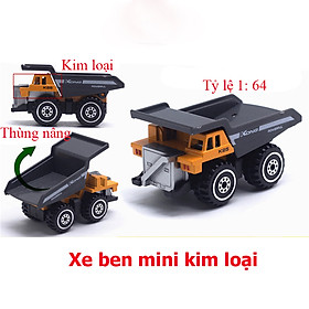 Đồ chơi mô hình xe ben mini KAVY NO.8807 chất liệu hợp kim an toàn cho bé có thể làm đồ trang trí - màu vàng