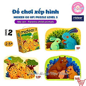  Đồ chơi xếp hình puzzle Mideer - Level 2 Animal (03 tranh 09-12-16 mảnh ghép)