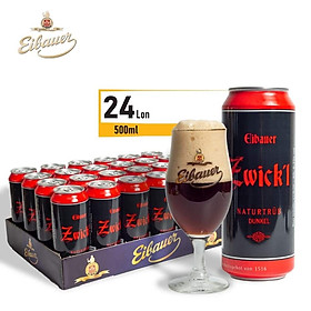 Bia Đen Thầy Tu EIBAUER ZWICK'L Nhập Khẩu Từ Đức Thùng 24 Lon 500ml