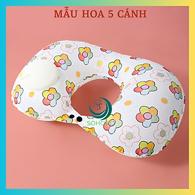 Mua  MẪU MỚI-LỤA CAO CẤP - Gối hơi kê cổ bơm bằng tay hình chữ U  chất liệu lụa  in họa tiết trái cây-CHỌN MẪU- Gối kê tựa cổ văn phòng  gối du lịch