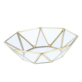 Elegant Glass Decorative Tray Snack Fruit Dessert Tray Bowl Makeup Organizer