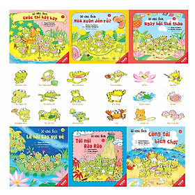 Sách Ehon - Combo 10 chú Ếch phần 2 gồm 6 cuốn từ tập 7 đến tập 12: Cuộc thi hát hay, Mùa xuân đến rồi, Ngày hội thể thao, Lễ hội sao vui vẻ, Tới núi Rào Rào, Cùng tới biển chơi