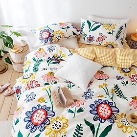 Set Cotton Living Hàng Nhập Khẩu Cao Cấp 4 Món Hoa Tháng 3 Siêu Hot