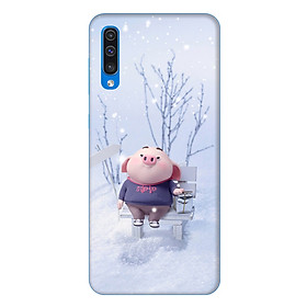 Ốp lưng dành cho điện thoại Samsung Galaxy A50 hình Heo Con Trượt Tuyết - Hàng chính hãng