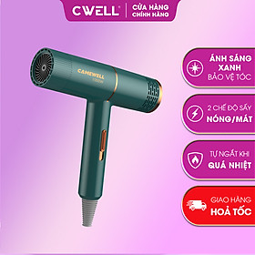 Máy sấy tóc mini, máy sấy tóc CameWell 1000W-1200W, sấy 2 chiều nóng lạnh, ánh sáng xanh CW01HD