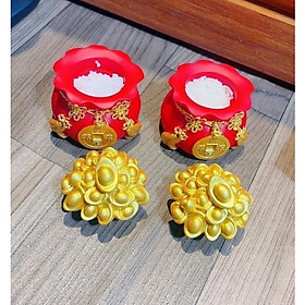Mua Set 2 Hủ Đựng Muối Gạo Thần Tài Lộc  May Mắn Đầu Năm Mới Trang Trí Ban Thờ  Bàn Làm Việc