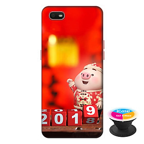 Ốp lưng cho điện thoại Oppo A1K hình Heo Con Chúc Tết Mẫu 2 tặng kèm giá đỡ điện thoại iCase xinh xắn - Hàng chính hãng