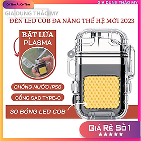 Bật lửa điện độc lạ sạc pin công nghệ điện tử tạo 4 tia plasma chống gió có đèn led chống nước