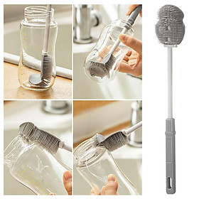 Cleaning Brush Bottle Scrubber Adjustable Long Handle for Glassware Cups