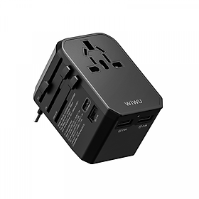 Mua Ổ Cắm Du Lịch Đa Năng WIWU UA-304 4 IN 1 UNIVERSAL 45W - Màu đen (Hàng chính hãng)