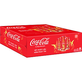 Thùng 24 Lon Mi-nhon Nước Giải Khát Coca-Cola vị Nguyên Bản Original 235mlx24