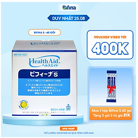 Men vi sinh Bifina Nhật Bản -Dành cho người hội chứng ruột kích thích, viêm đại tràng co thắt - Loại S hộp 60 gói
