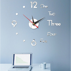 Đồng hồ 3D dán tường cao cấp DIY số và chữ DH81 kiểu dáng hiện đại