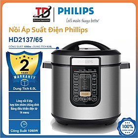 Mua Nồi Áp Suất Điện Philips HD2137/65 - 6Lit/1090W - Hàng Chính Hãng