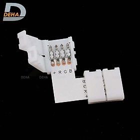 Mua Đầu nối góc chữ L vuông 4 chân cho led dây dán 5050  2835  3528 RGB đổi màu connector 4P pin 10 mm  trang trí dán tường thạch cao  cây máy tính  màn hình  ti vi  TV  Gaming  Tiktok dán tường  chống nước bền đẹp- Chính hãng DEHA