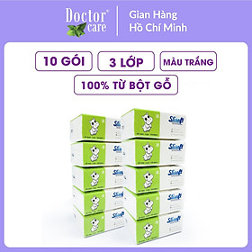 10 Gói Giấy ăn Slisoft Trắng 3 lớp x 100 tờ đa năng