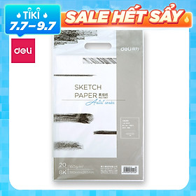 Giấy Vẽ Chuyên Dụng Deli 265X380Mm - 110/160/180Gsm, 20 Tờ - 1 Quyển - 73607/73611/73613
