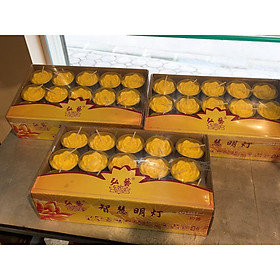 Mua Combo 3Hộp nến 30 viên bơ thực vật  viên đế nhôm hình hoa sen  cháy không khói  không muội  mỗi viên cháy 6 tiếng