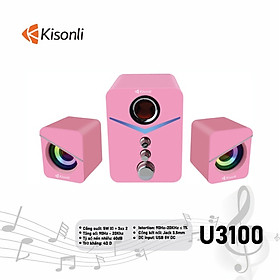 Loa 2.1 Kisonli U-3100 Pink LED - Hàng chính hãng