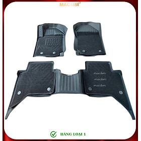Thảm lót sàn ô tô 2 lớp cao cấp dành cho xe Ford Ranger/ Ford Raptor 2012-2021 (sd) nhãn hiệu Macsim chất liệu TPE màu đen