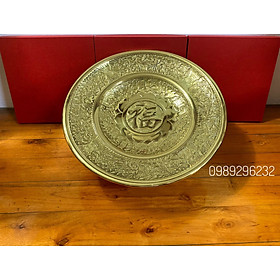Mua Mâm ngũ quả mâm bồng bằng đồng nguyên chất . Đĩa trái cây bằng đồng 37cm