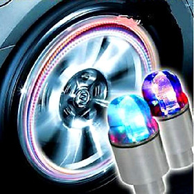 2 Led Wheel Valve Dust Caps Spoke Lights  Car Motorbike Tire Tyre Bike