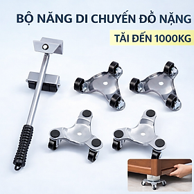 Dụng cụ di chuyển đồ nặng 1000KG xoay 360 độ - Bộ nâng thép hợp kim siêu bền, có bi đẩy cực nhẹ