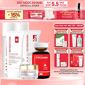 Combo 6 món Nước tẩy trang 145ml + Sữa rửa mặt 100g + Nước hoa hồng 145ml + Kem chống nắng 50g + Viên uống Collagen 60 viên + Kem dưỡng da ban đêm-10g  [Sắc Ngọc Khang official]