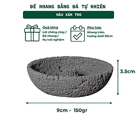 Mua Đế Hứng Nhang Trầm Hương 3 Lành Bằng Đá Rộng Miệng Phong Cách Thiền Nhật Trang Trí Nhà Bàn Thờ Thiền