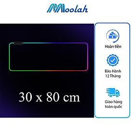 Lót Chuột Cỡ Lớn Có Đèn Led RGB Dày Dặn 4mm Nhiều Size Chuyên Game Chống Trơn Trượt Pad Chuột Bàn Phím Chống Thấm Nước Di Chuột Mượt Mà Decor Bàn Làm Việc Siêu Bền - ML008