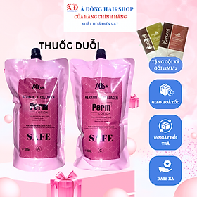 Thuốc uốn duỗi tóc A86 Safe không canh mềm hoá cho tóc yếu hương dâu 1000ml + Gội xả gói Karseell