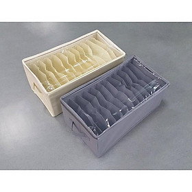 Mua Combo2 Hộp vải chia 9  11  12 ngăn đựng quần áo đồ lót đa năng túi đựng quần jean áo len thun thu đông gấp gọn tiện lợi