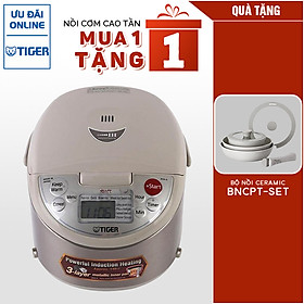 Mua Nồi cơm điện tử cao tần Tiger 2 trong 1 JKW-A10W (1.0L) Tặng Bộ nồi nhà bếp PoongNyun BNCPT-SET - Hàng Chính Hãng