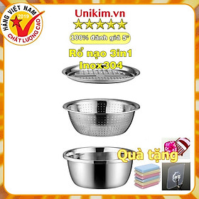 Mua Rổ nạo INOX 3 trong 1_ cam kết hàng chuẩn 100% inox