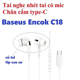 Mua Tai nghe nhét tai jack cắm type-C  có mic Baseus Encok C17 NGCR010002 - Hàng chính hãng