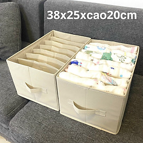 Mua Hộp vải đựng quần áo chia ngăn  khay đựng đồ lót  tất vớ có nắp gấp gọn tiện lợi