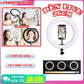 Đèn lẻ Led 26cm Có Kẹp Điện Thoại và Bi cầu Dây remote livestream