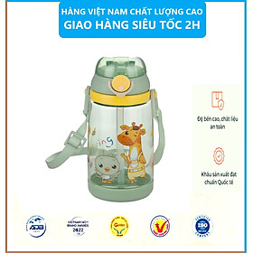 Bình Nước Trẻ Em 450ml HOKORI Chất Liệu Nhựa PP Nguyên Sinh Không BPA An Toàn Tuyệt Đối Cho Bé - Hàng chính hãng