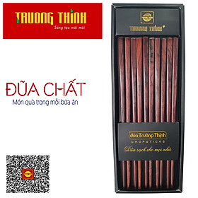 Mua Đũa Gỗ Trắc Vân Cao Cấp Trường Thịnh Loại Đặc Biệt/ Hộp Màu Đen/ 10 Đôi Vuông Trơn