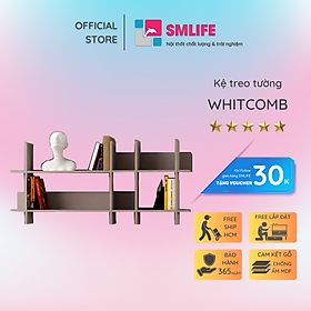 Kệ gỗ treo tường trang trí hiện đại SMLIFE Whitcomb  | Gỗ MDF dày 17mm chống ẩm | D150xR22xC71cm -  Màu