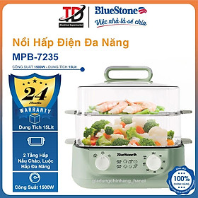 Mua Nồi Hấp Điện Đa Năng Bluestone MPB-7235  1500w - 15Lit 2 Tầng   Nấu Cháo  Luộc  Hấp Đa Dạng  Hàng Chính Hãng