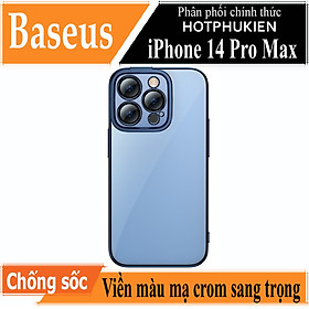 Ốp lưng viền màu mạ crom cho iPhone 14 Pro Max (6.7 inch) hiệu Baseus Glitter mỏng 0.6mm, chống va đập, gờ bảo vệ Camera, mạ Crom sang trọng - hàng nhập khẩu