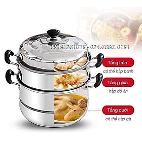 Mua XỬNG HẤP 3 TẦNG INOX SIZE 28cm