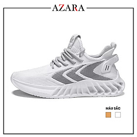 Giày Thể Thao Nam AZARA - Giày Sneaker Màu Trắng - Kaki, Giày Thể Thao Thoáng Khi Chạy Bộ Thoải Mái - G5135