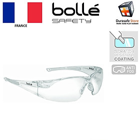 Kính Bolle 1652301A Rush màu trong suốt lớp phủ 2 mặt HD, chống đọng sương, chống trầy, chống tia UV (tặng hộp đựng)